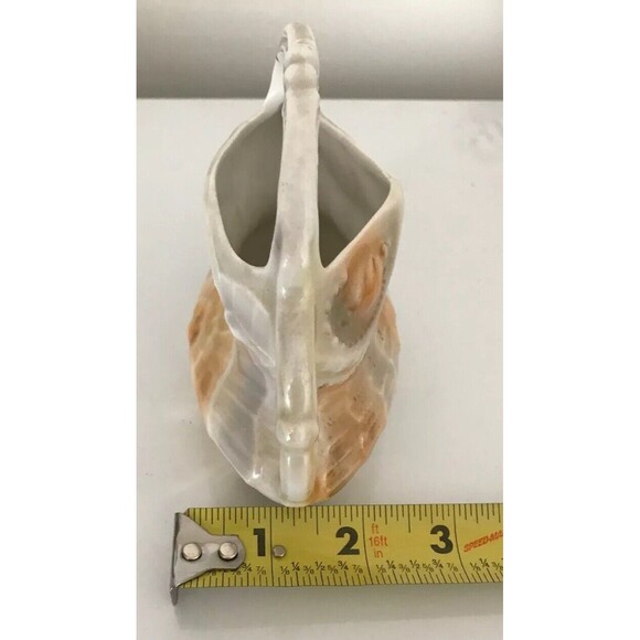 Vintage Porcelain iridescent pearl Trinket Container Vase With Handle 4" x 6" - Picture 11 of 11